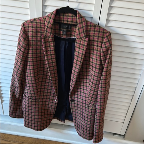 J. Crew Parke Pink, Yellow and Navy wool blazer - Picture 2 of 6